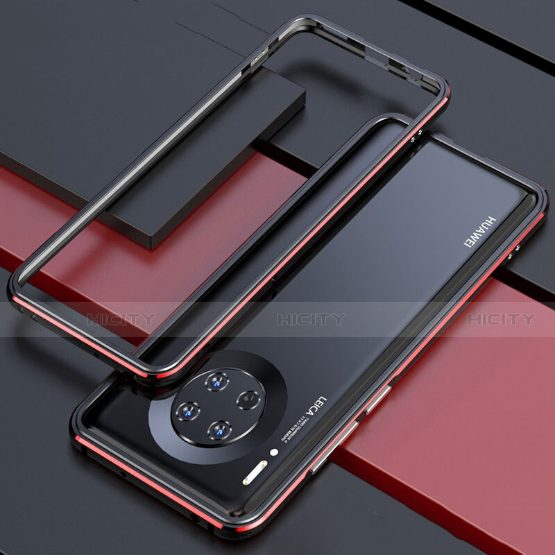 Funda Bumper Lujo Marco de Aluminio Carcasa para Huawei Mate 30 5G Rojo