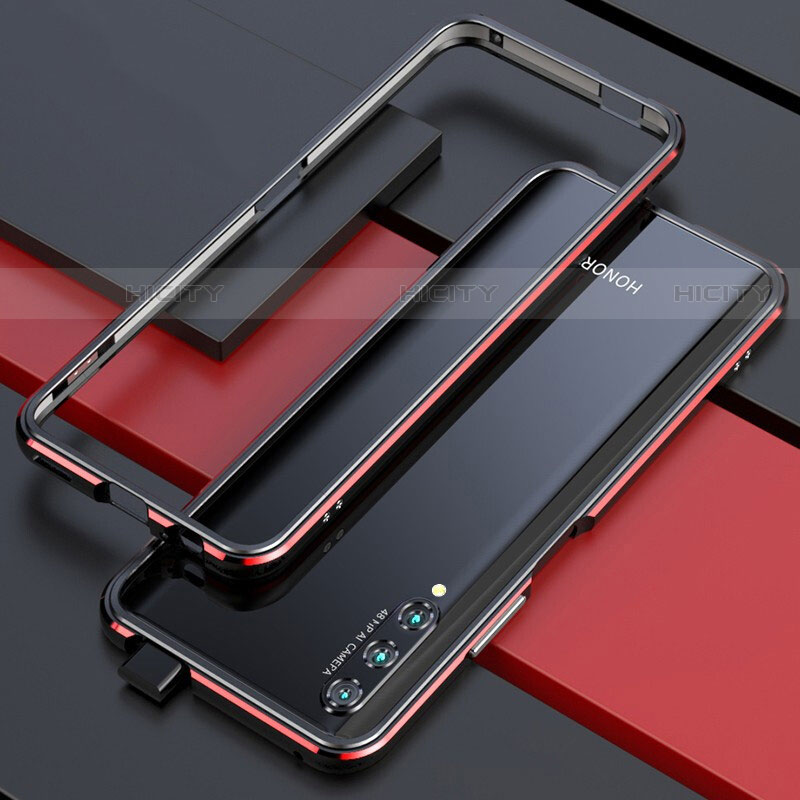 Funda Bumper Lujo Marco de Aluminio Carcasa para Huawei P Smart Pro (2019) Rojo y Negro