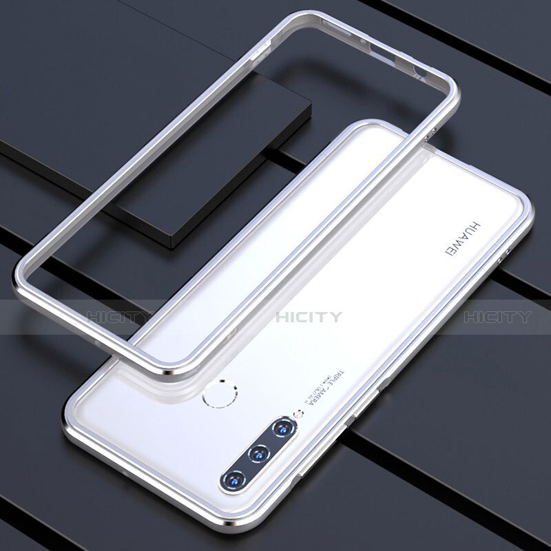 Funda Bumper Lujo Marco de Aluminio Carcasa para Huawei P30 Lite Plata