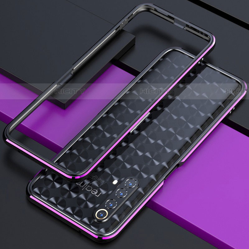 Funda Bumper Lujo Marco de Aluminio Carcasa para Realme X50 5G Morado