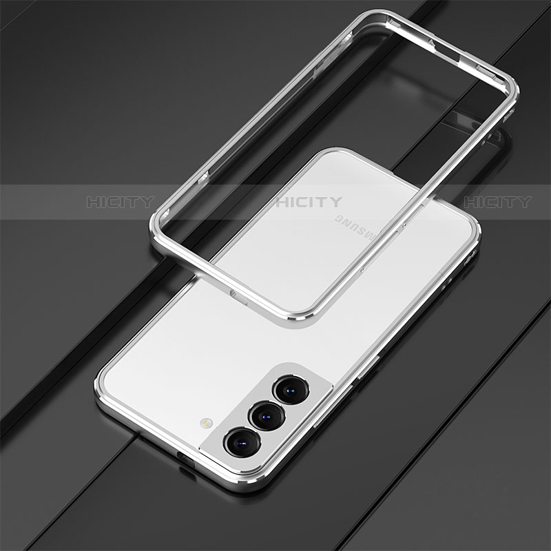 Funda Bumper Lujo Marco de Aluminio Carcasa para Samsung Galaxy S21 FE 5G Plata