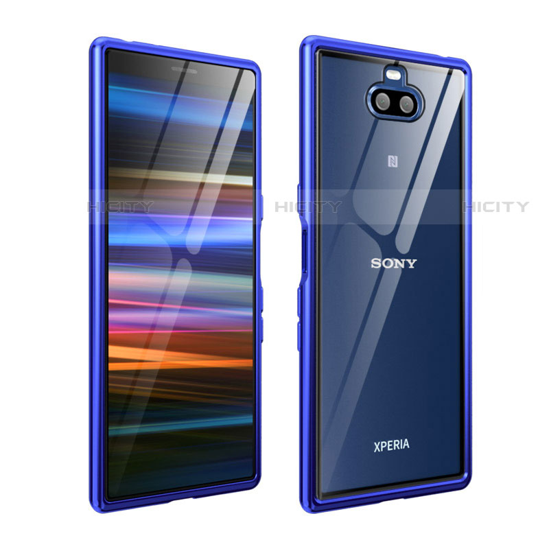 Funda Bumper Lujo Marco de Aluminio Carcasa para Sony Xperia 10 Azul