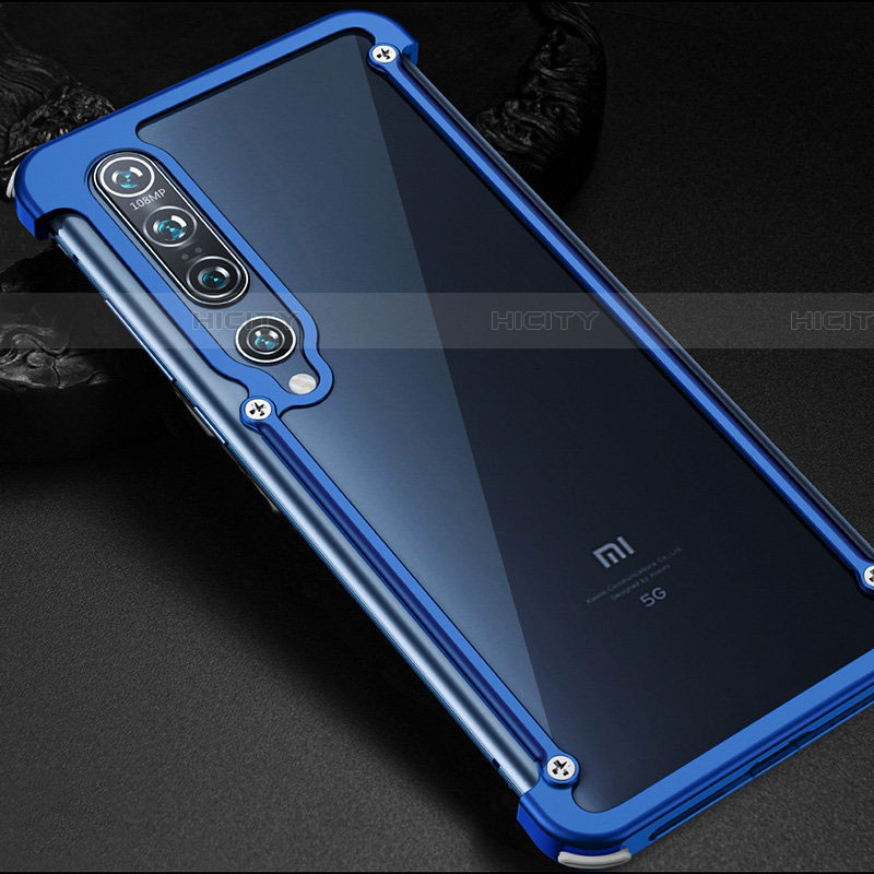 Funda Bumper Lujo Marco de Aluminio Carcasa para Xiaomi Mi 10 Pro Azul