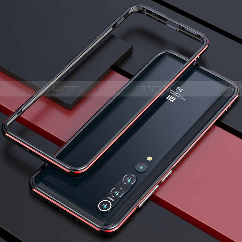 Funda Bumper Lujo Marco de Aluminio Carcasa para Xiaomi Mi 10 Rojo y Negro