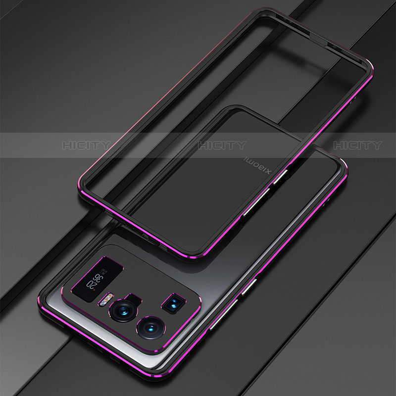 Funda Bumper Lujo Marco de Aluminio Carcasa para Xiaomi Mi 11 Ultra 5G Morado