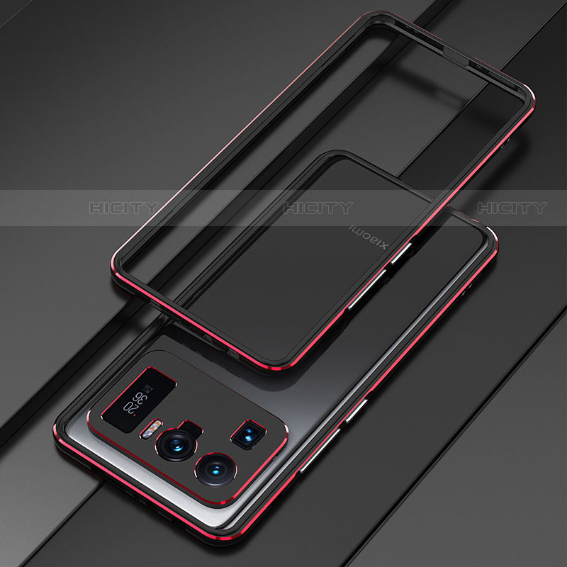 Funda Bumper Lujo Marco de Aluminio Carcasa para Xiaomi Mi 11 Ultra 5G Rojo y Negro
