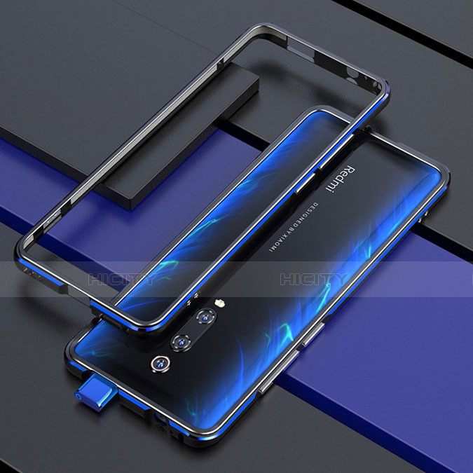 Funda Bumper Lujo Marco de Aluminio Carcasa para Xiaomi Mi 9T Azul y Negro