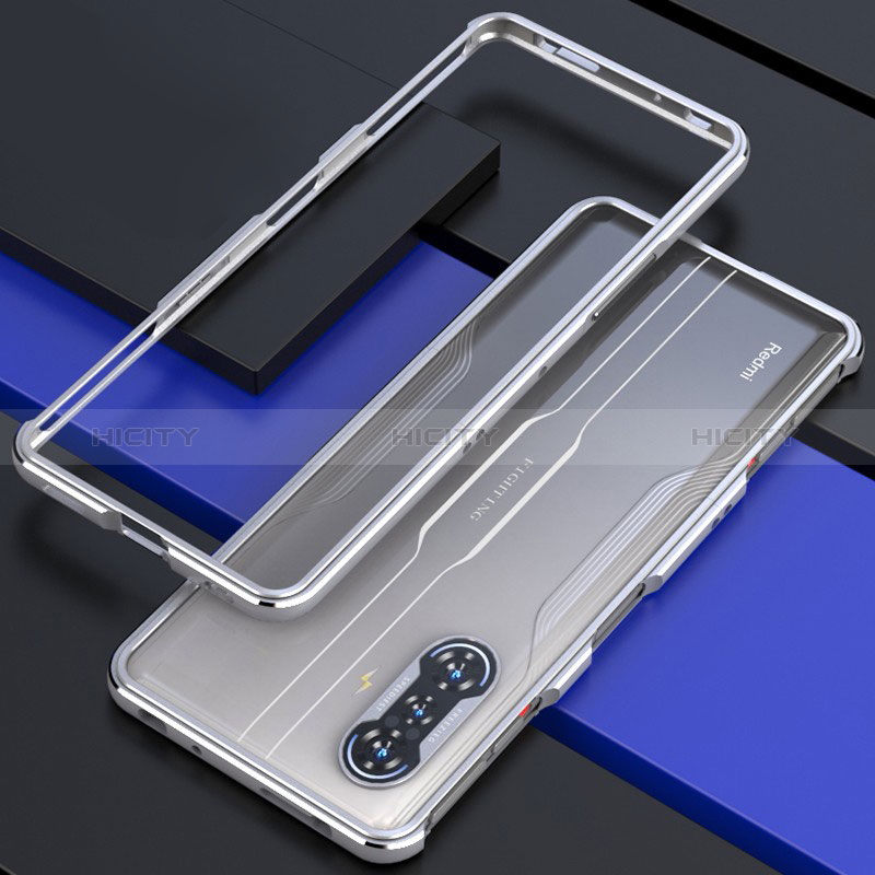 Funda Bumper Lujo Marco de Aluminio Carcasa para Xiaomi Poco F3 GT 5G Plata