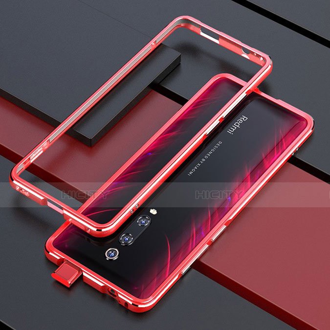 Funda Bumper Lujo Marco de Aluminio Carcasa para Xiaomi Redmi K20 Pro Rojo