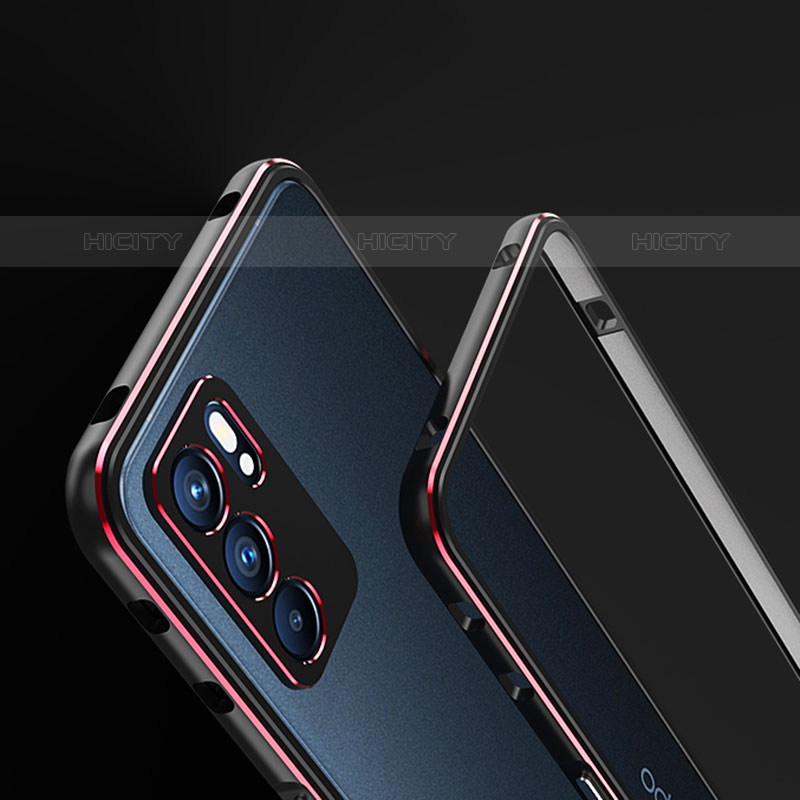 Funda Bumper Lujo Marco de Aluminio Carcasa S01 para Oppo Reno6 Pro 5G India