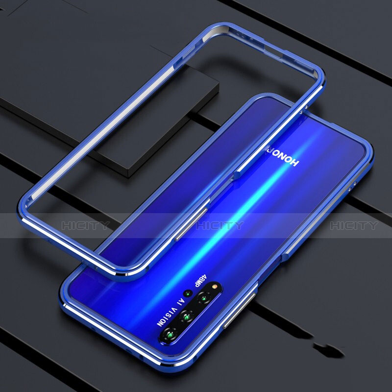 Funda Bumper Lujo Marco de Aluminio Carcasa T01 para Huawei Honor 20S Azul