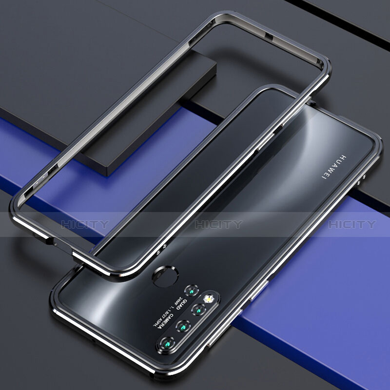 Funda Bumper Lujo Marco de Aluminio Carcasa T01 para Huawei Nova 5i Negro