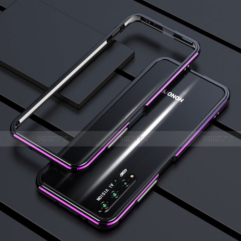 Funda Bumper Lujo Marco de Aluminio Carcasa T01 para Huawei Nova 5T Morado