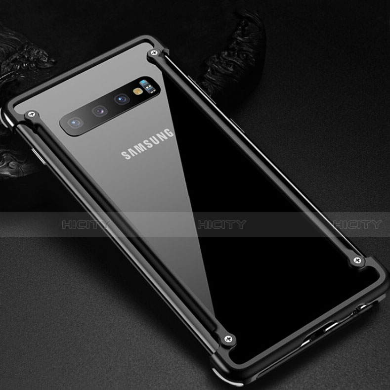 Funda Bumper Lujo Marco de Aluminio Carcasa T01 para Samsung Galaxy S10 Negro