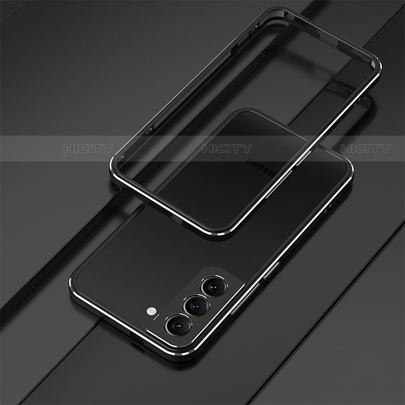 Funda Bumper Lujo Marco de Aluminio Carcasa T01 para Samsung Galaxy S21 Plus 5G Negro