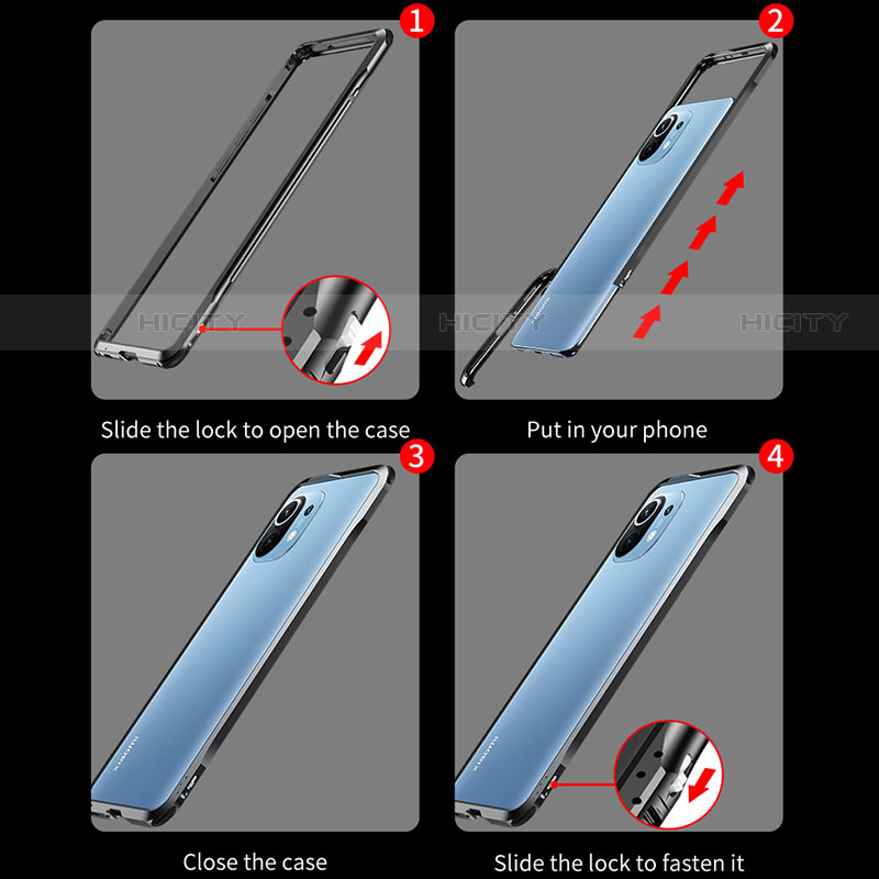Funda Bumper Lujo Marco de Aluminio Carcasa T03 para Xiaomi Mi 11 Lite 4G