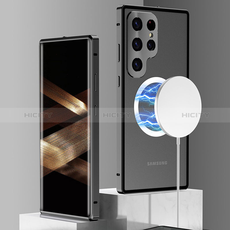 Funda Bumper Lujo Marco de Aluminio Espejo 360 Grados Carcasa con Mag-Safe Magnetic para Samsung Galaxy S24 Ultra 5G