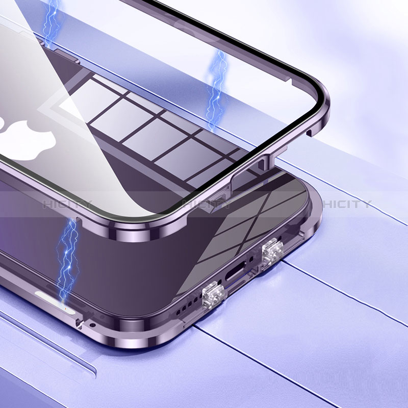 Funda Bumper Lujo Marco de Aluminio Espejo 360 Grados Carcasa LK1 para Apple iPhone 14