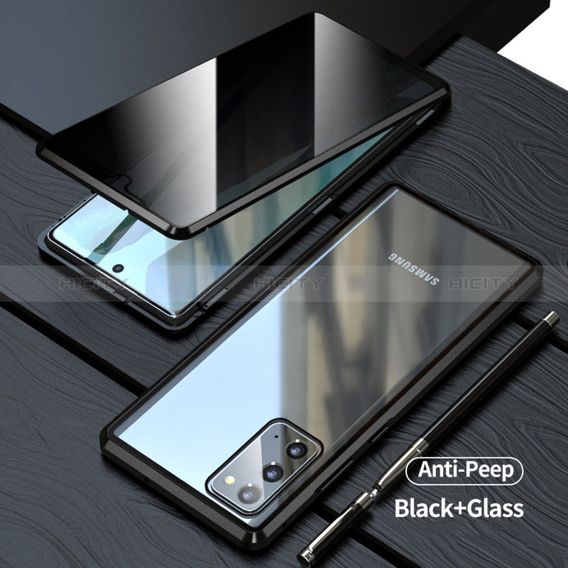 Funda Bumper Lujo Marco de Aluminio Espejo 360 Grados Carcasa LK1 para Samsung Galaxy Note 20 5G Negro