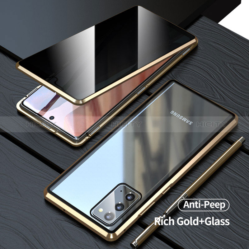 Funda Bumper Lujo Marco de Aluminio Espejo 360 Grados Carcasa LK1 para Samsung Galaxy Note 20 5G Oro