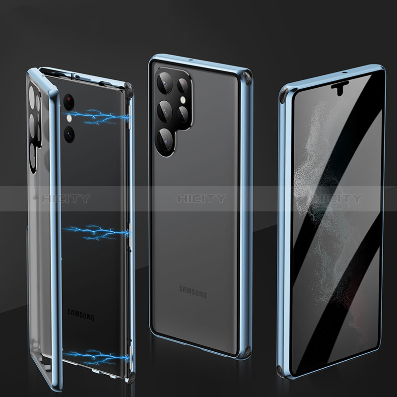Funda Bumper Lujo Marco de Aluminio Espejo 360 Grados Carcasa LK1 para Samsung Galaxy S22 Ultra 5G