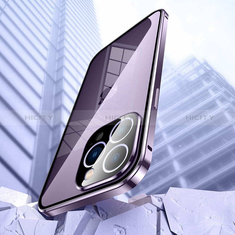 Funda Bumper Lujo Marco de Aluminio Espejo 360 Grados Carcasa LK2 para Apple iPhone 15 Pro Max