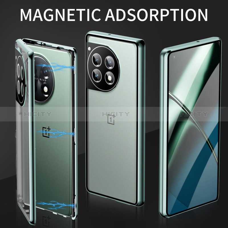 Funda Bumper Lujo Marco de Aluminio Espejo 360 Grados Carcasa LK2 para OnePlus 12 5G