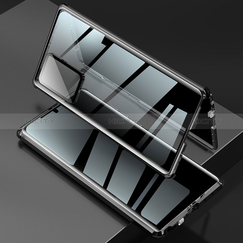 Funda Bumper Lujo Marco de Aluminio Espejo 360 Grados Carcasa LK2 para Samsung Galaxy Note 20 Ultra 5G Negro