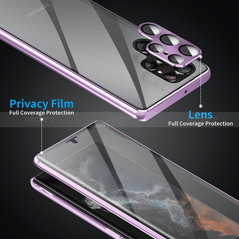 Funda Bumper Lujo Marco de Aluminio Espejo 360 Grados Carcasa LK2 para Samsung Galaxy S22 Ultra 5G