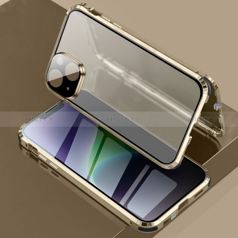 Funda Bumper Lujo Marco de Aluminio Espejo 360 Grados Carcasa LK3 para Apple iPhone 14