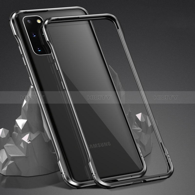 Funda Bumper Lujo Marco de Aluminio Espejo 360 Grados Carcasa LK3 para Samsung Galaxy S20 Plus 5G Negro