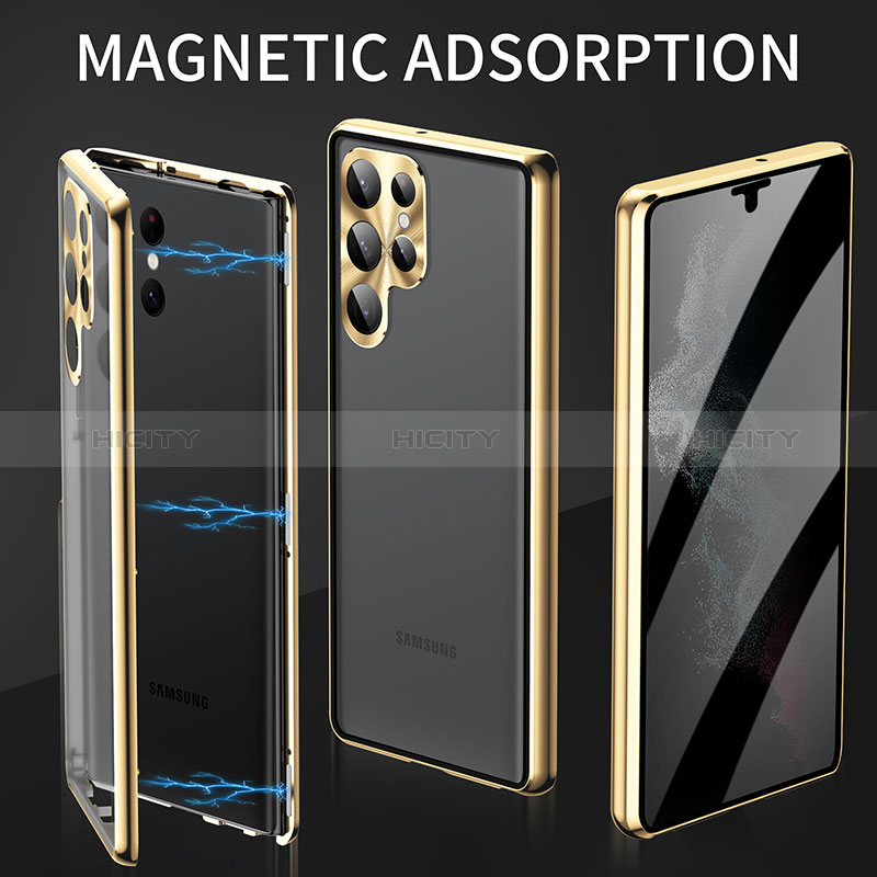 Funda Bumper Lujo Marco de Aluminio Espejo 360 Grados Carcasa LK3 para Samsung Galaxy S22 Ultra 5G