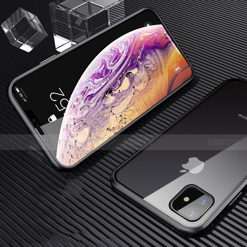Funda Bumper Lujo Marco de Aluminio Espejo 360 Grados Carcasa M01 para Apple iPhone 11 Negro