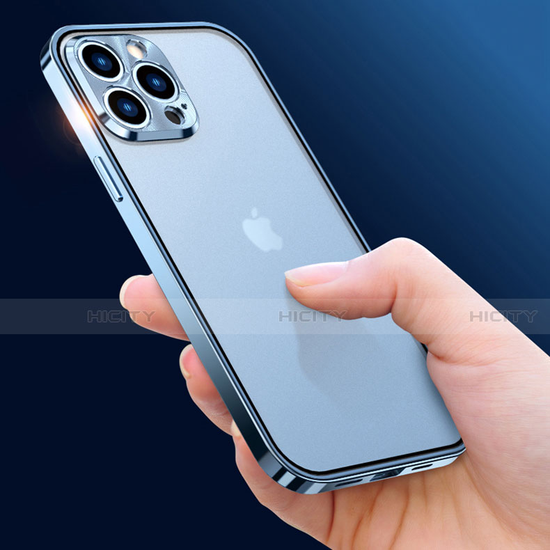 Funda Bumper Lujo Marco de Aluminio Espejo 360 Grados Carcasa M01 para Apple iPhone 13 Pro Max