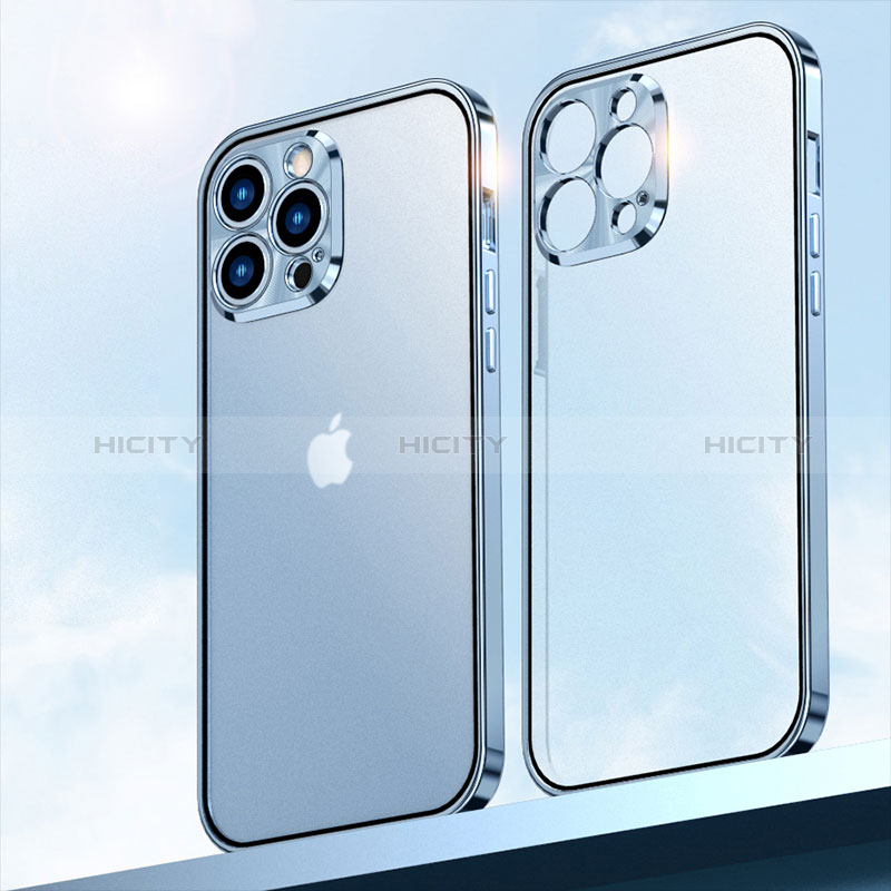 Funda Bumper Lujo Marco de Aluminio Espejo 360 Grados Carcasa M01 para Apple iPhone 14 Pro