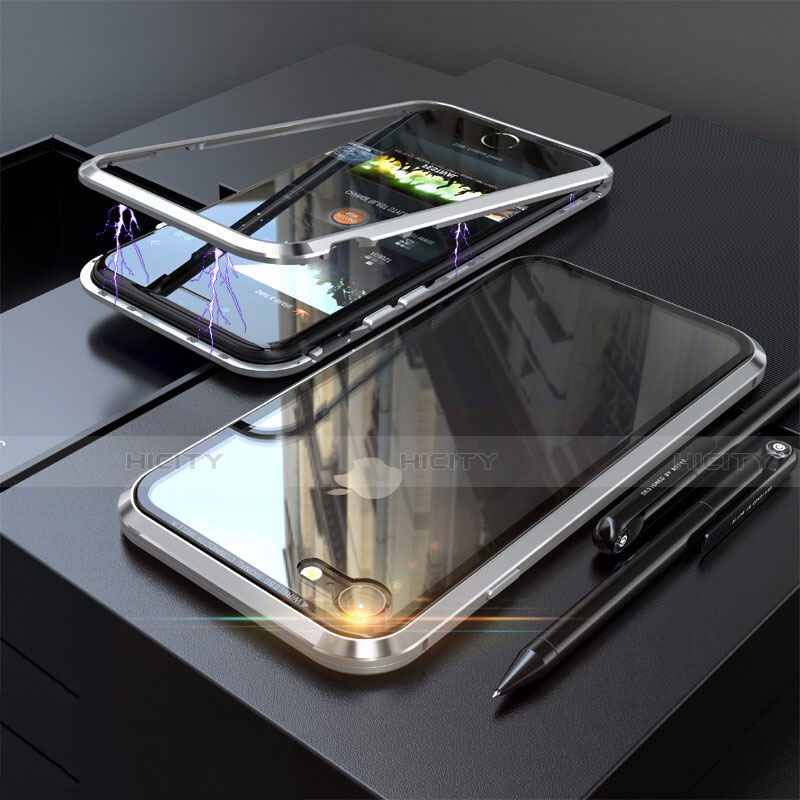 Funda Bumper Lujo Marco de Aluminio Espejo 360 Grados Carcasa M01 para Apple iPhone 8