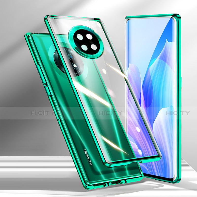 Funda Bumper Lujo Marco de Aluminio Espejo 360 Grados Carcasa M01 para Huawei Enjoy 20 Plus 5G Verde