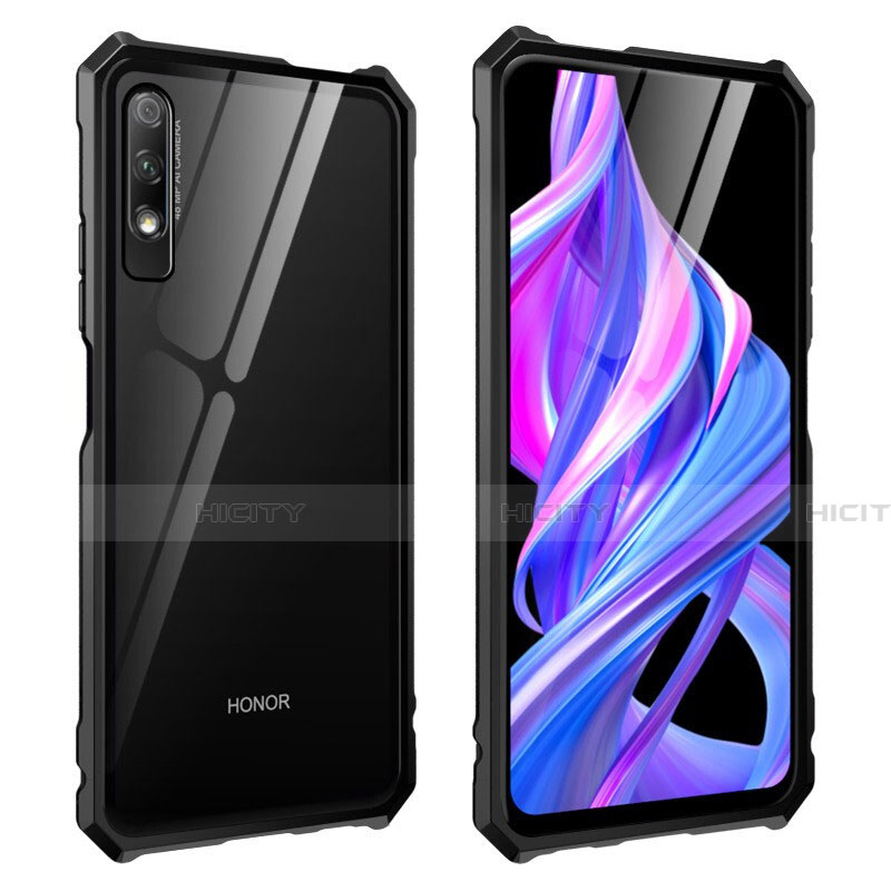 Funda Bumper Lujo Marco de Aluminio Espejo 360 Grados Carcasa M01 para Huawei Honor 9X Negro