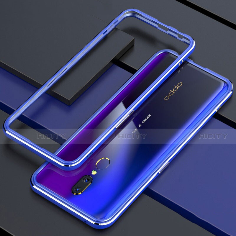 Funda Bumper Lujo Marco de Aluminio Espejo 360 Grados Carcasa M01 para Oppo A9X Azul