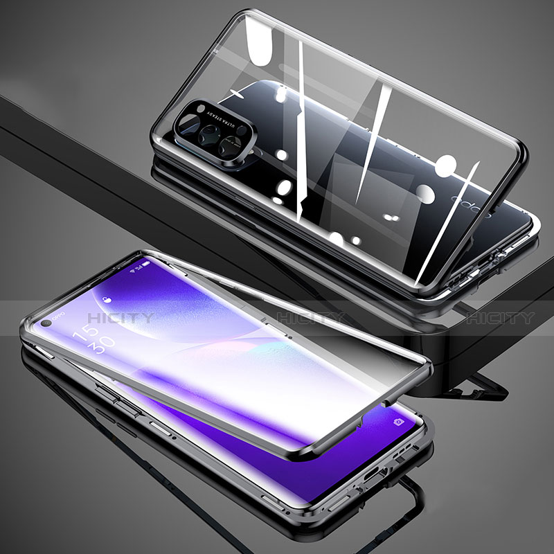 Funda Bumper Lujo Marco de Aluminio Espejo 360 Grados Carcasa M01 para Oppo Reno5 Pro 5G