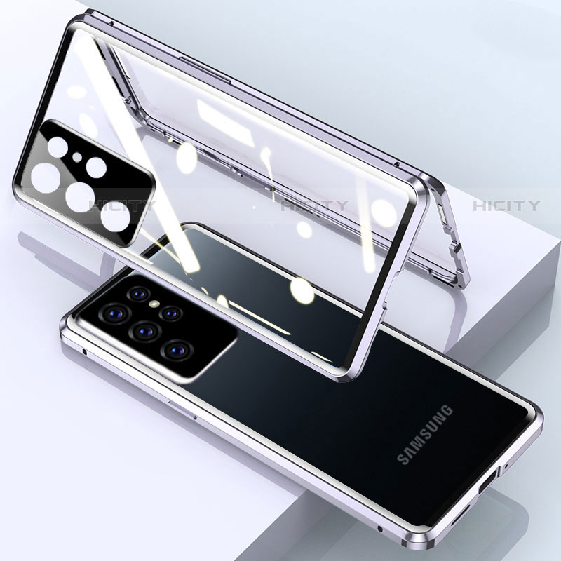 Funda Bumper Lujo Marco de Aluminio Espejo 360 Grados Carcasa M01 para Samsung Galaxy S22 Ultra 5G