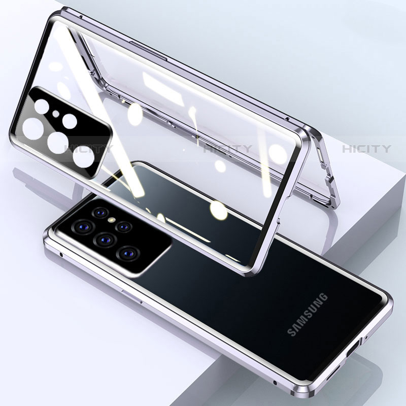 Funda Bumper Lujo Marco de Aluminio Espejo 360 Grados Carcasa M01 para Samsung Galaxy S23 Ultra 5G