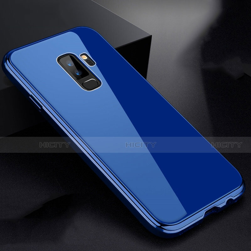 Funda Bumper Lujo Marco de Aluminio Espejo 360 Grados Carcasa M01 para Samsung Galaxy S9 Plus Azul
