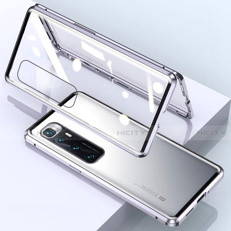 Funda Bumper Lujo Marco de Aluminio Espejo 360 Grados Carcasa M01 para Xiaomi Mi 10 Ultra Plata