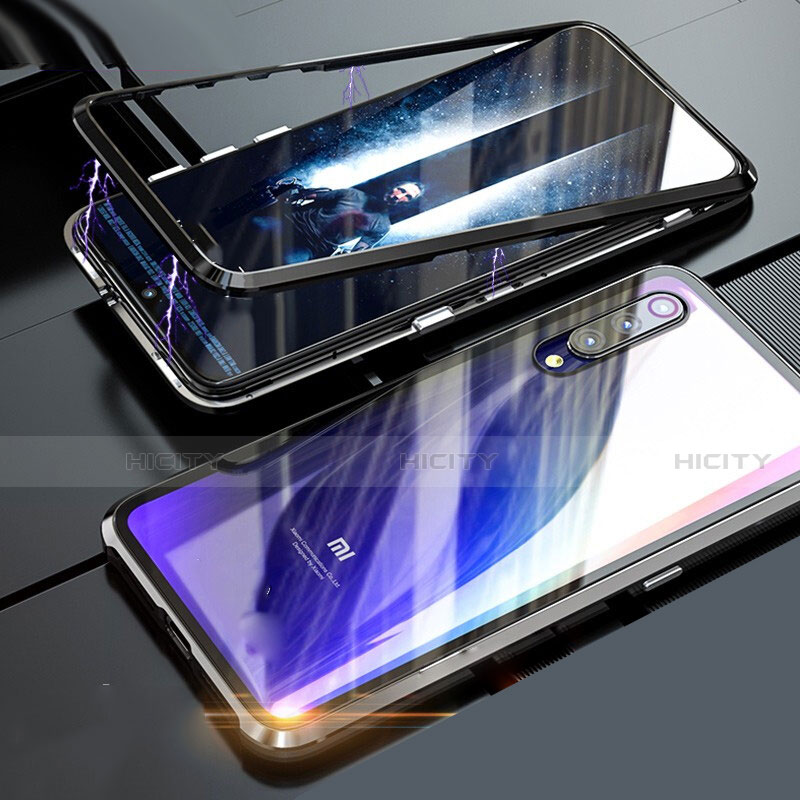 Funda Bumper Lujo Marco de Aluminio Espejo 360 Grados Carcasa M01 para Xiaomi Mi 9 Negro
