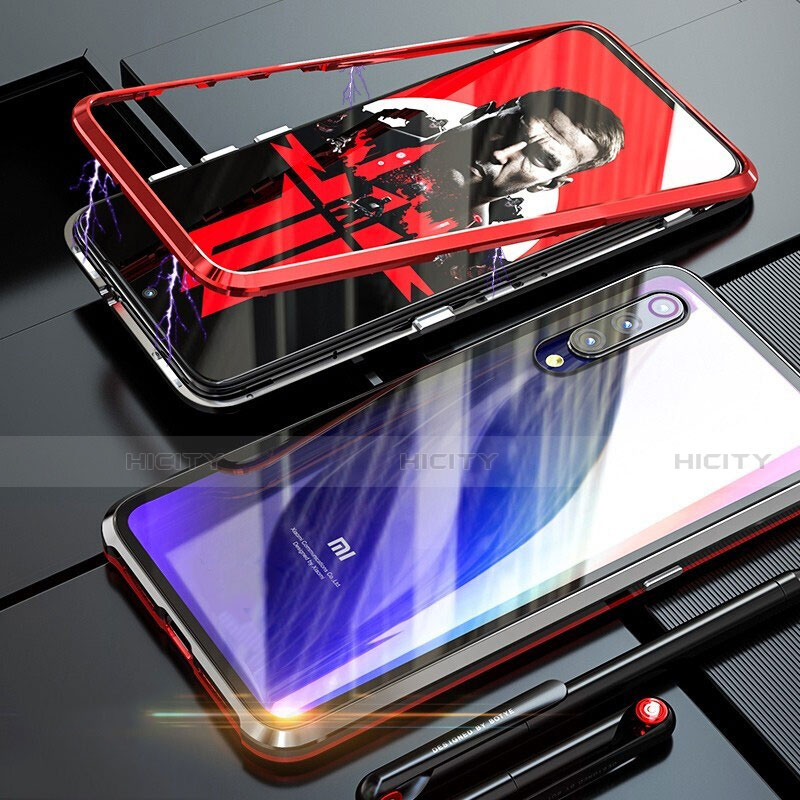 Funda Bumper Lujo Marco de Aluminio Espejo 360 Grados Carcasa M01 para Xiaomi Mi 9 SE Rojo