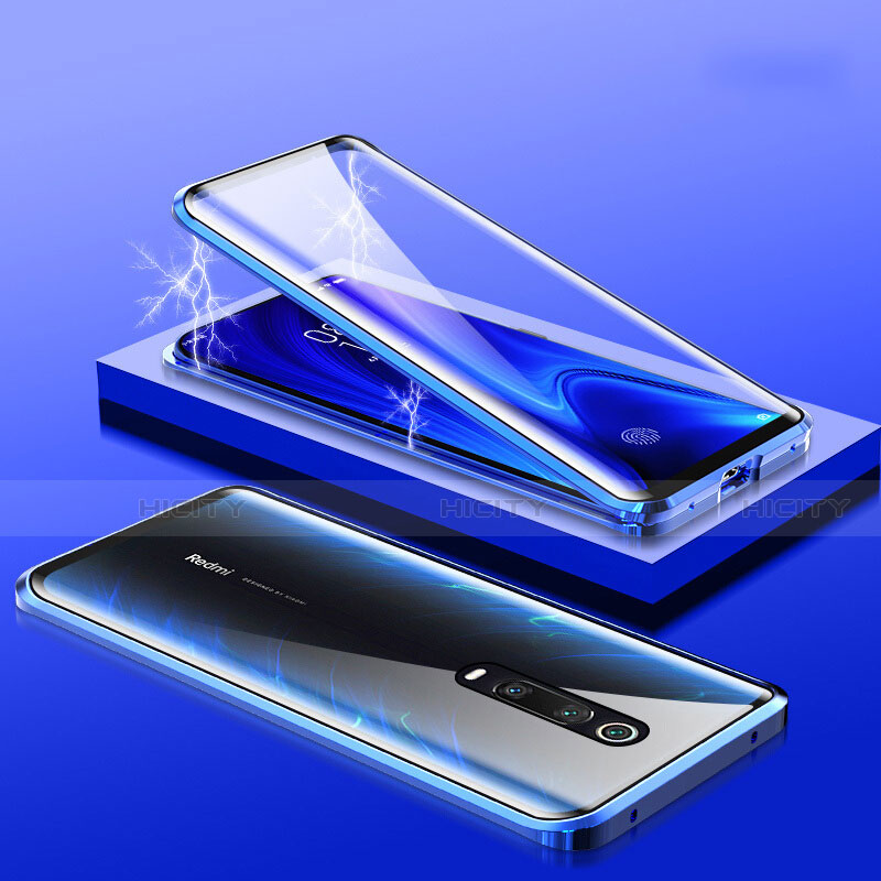 Funda Bumper Lujo Marco de Aluminio Espejo 360 Grados Carcasa M01 para Xiaomi Mi 9T Pro Azul