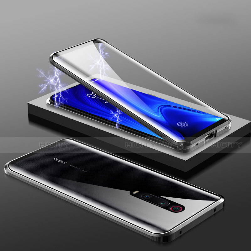 Funda Bumper Lujo Marco de Aluminio Espejo 360 Grados Carcasa M01 para Xiaomi Redmi K20 Negro