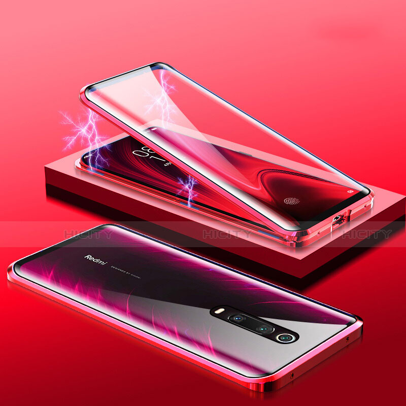 Funda Bumper Lujo Marco de Aluminio Espejo 360 Grados Carcasa M01 para Xiaomi Redmi K20 Pro Rojo