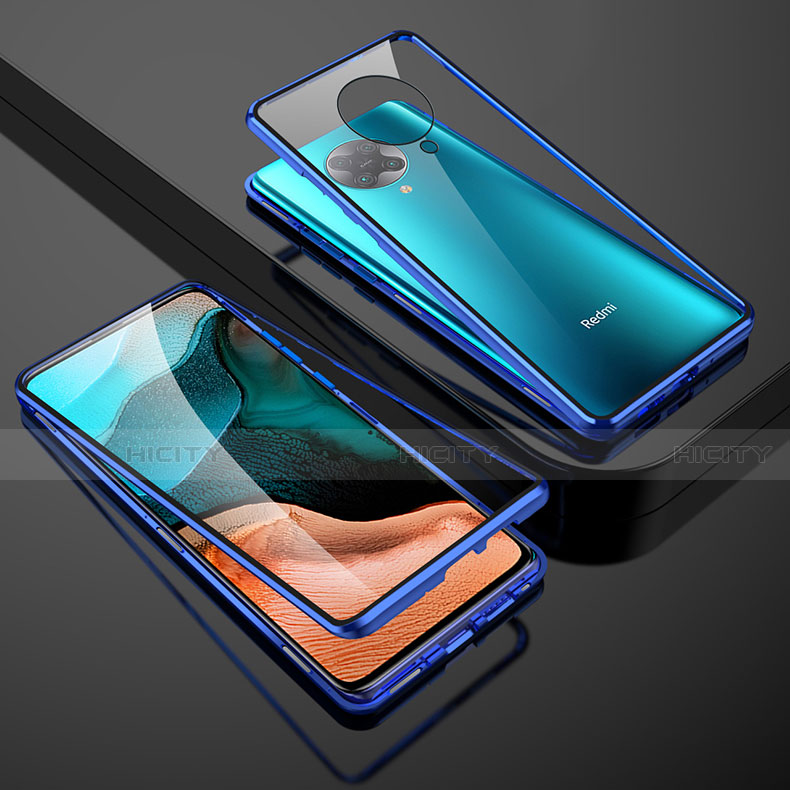 Funda Bumper Lujo Marco de Aluminio Espejo 360 Grados Carcasa M01 para Xiaomi Redmi K30 Pro Zoom Azul